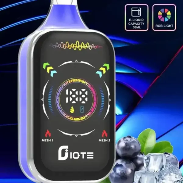 IQTE 50K (50000) Puffs Smart Full-Screen Display 2% 5% Nicotine 38mL E-liquid 850mAh Rechargeable Battery Type-C Quick Charging Disposable Vape