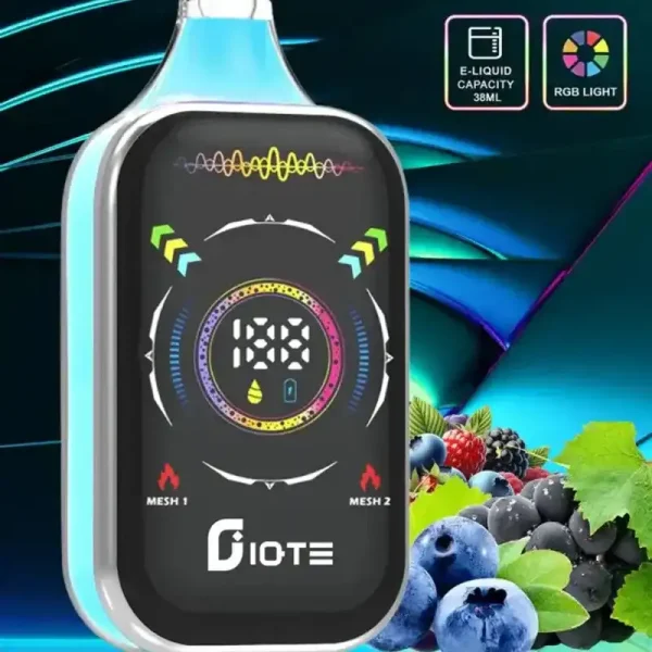 IQTE 50K (50000) Puffs Smart Full-Screen Display 2% 5% Nicotine 38mL E-liquid 850mAh Rechargeable Battery Type-C Quick Charging Disposable Vape