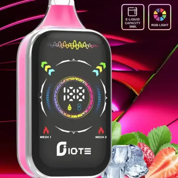 IQTE 50K (50000) Puffs Smart Full-Screen Display 2% 5% Nicotine 38mL E-liquid 850mAh Rechargeable Battery Type-C Quick Charging Disposable Vape