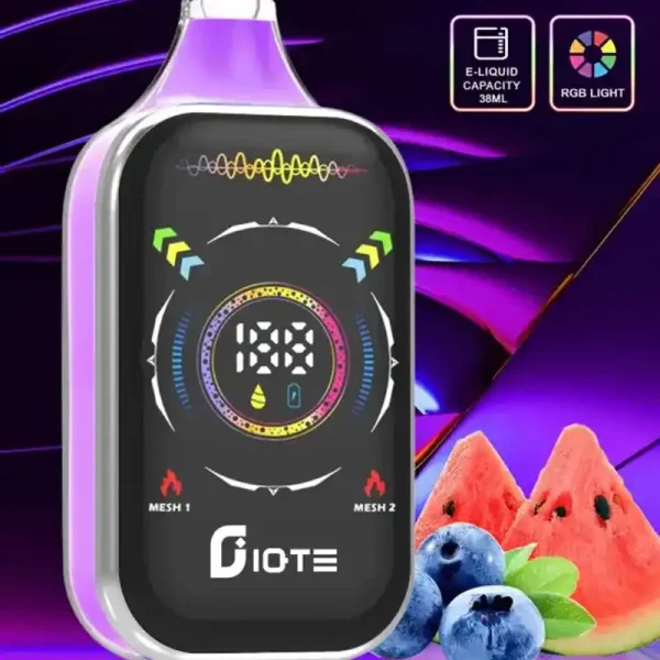 IQTE 50K (50000) Puffs Smart Full-Screen Display 2% 5% Nicotine 38mL E-liquid 850mAh Rechargeable Battery Type-C Quick Charging Disposable Vape