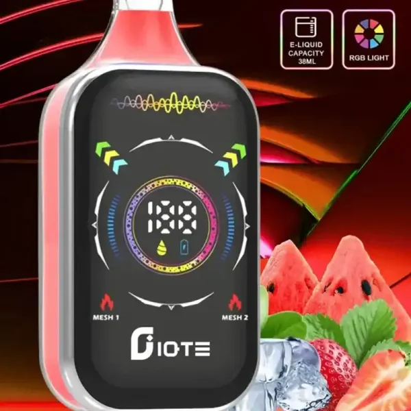 IQTE 50K (50000) Puffs Smart Full-Screen Display 2% 5% Nicotine 38mL E-liquid 850mAh Rechargeable Battery Type-C Quick Charging Disposable Vape