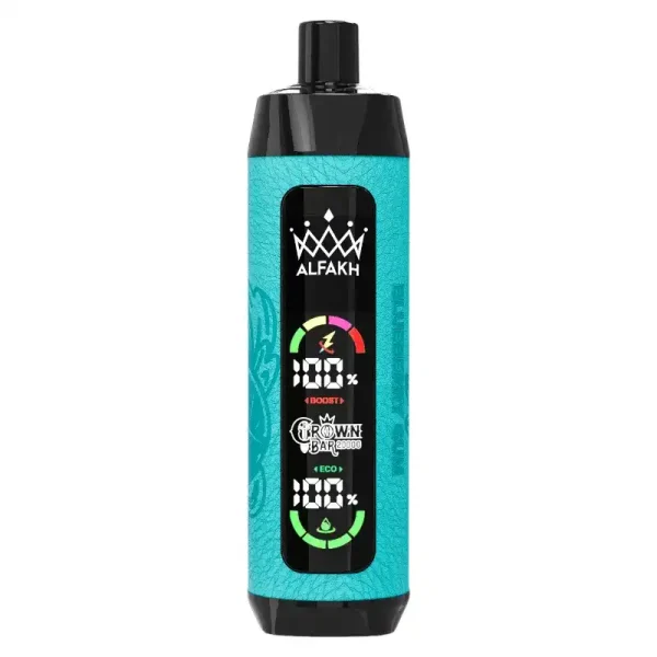 Al Fakher Crown Bar 20K (20000) Puffs Disposable Vape 30ML E-liquid Capacity LCD Screen Leather wrap Rechargeable 12 ALFAKH CROWN BAR 20000 Puffs disposable vape