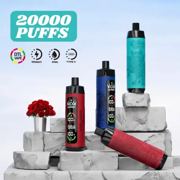 AL FAKHER CROWN BAR 20K(20000) Puffs 30ML E-liquid LCD Screen Leather Wrap 850mAh Type-C Battery Disposable Vape