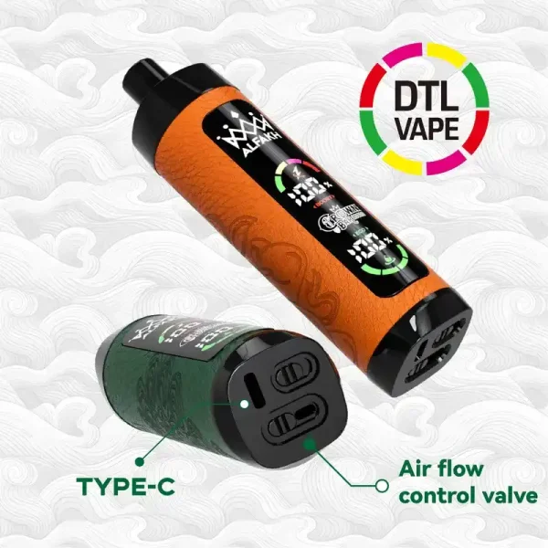 24h-vape.com Al Fakher Crown Bar 20K (20000) Puffs 30ML E-liquid LCD Screen Leather Wrap 850mAh Type-C Battery Disposable Vape