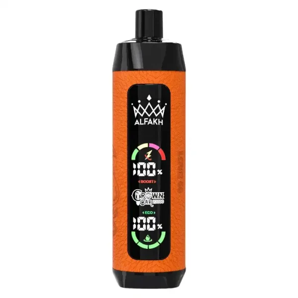 Al Fakher Crown Bar 20K (20000) Puffs Disposable Vape 30ML E-liquid Capacity LCD Screen Leather wrap Rechargeable 8 ALFAKH CROWN BAR 20000 Puffs disposable vape