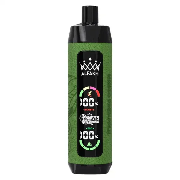 Al Fakher Crown Bar 20K (20000) Puffs Disposable Vape 30ML E-liquid Capacity LCD Screen Leather wrap Rechargeable 5 ALFAKH CROWN BAR 20000 Puffs disposable vape