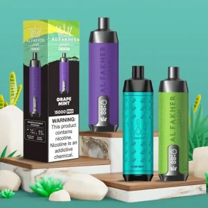 AL Fakher Crown Bar 15K Pro 15000 Puffs 2% 5% Nicotine 18 ML of E-liquid Battery and Ejuice Display Battery Rechargeable (Type-C) Disposable Vape
