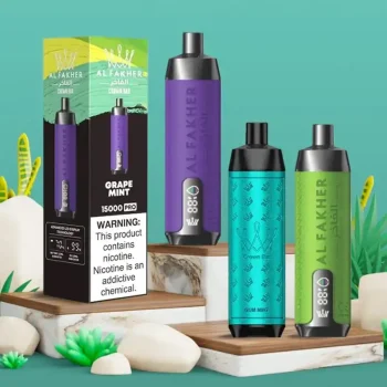Home 18 AL Fakher Crown Bar 15K Pro 15000 Puffs 2% 5% Nicotine 18 ML of E-liquid Battery and Ejuice Display Battery Rechargeable (Type-C) Disposable Vape