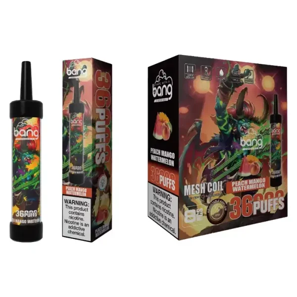 Bang 36K (36000) Puffs DTL LED Color Light 40ml E-liquid Type-C Charging 0% 2% 3% 5% Nicotine Disposable Vape Pen 6 Bang 36K(36000) Puffs DTL LED Color Light 40ml E-liquid Type-C Charging 0% 2% 3% 5% Nicotine Disposable Vape Pen