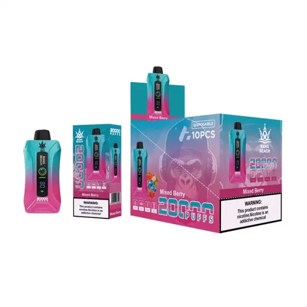 Bang Beach 20K(20000) Puffs LED Display Adjustable airflow 35 ml E-liquid 650mAh Battery 0% 2% 3% 5% Nicotine Disposable Vape