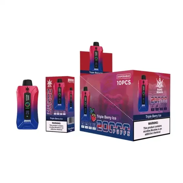 Bang Beach 20K(20000) Puffs LED Display Adjustable airflow 35 ml E-liquid 650mAh Battery 0% 2% 3% 5% Nicotine Disposable Vape