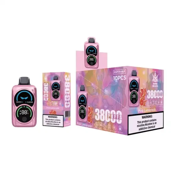 Bang Beach 38K(38000) Puffs Fingerprint LED Display 0% 2% 3% 5% Nicotine 38 ml E-liquid Disposable Vape
