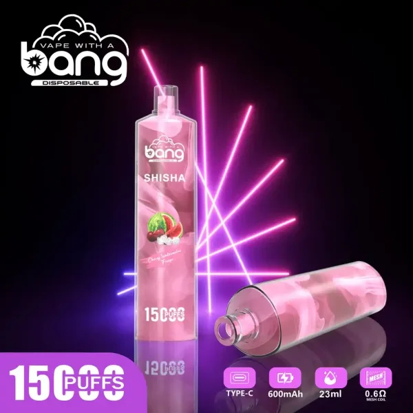 24h-vape.com Bang SHISHA 15K(15000) Puffs 0% 2% 3% 5% Nicotine 600mAh Battery 23ml Oil Disposable Vape Pen