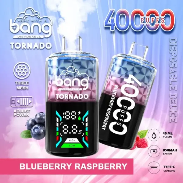 Bang Tornado 40K (40000) Puffs Large Smoke DTL Smart LED Display 0% 2% 3% 5% Nicotine 40mL E-liquid Disposable Vape 4 Bang Tornado 40K(40000) Puffs Large Smoke DTL Smart LED Display 0% 2% 3% 5% Nicotine 40mL E-liquid Disposable Vape
