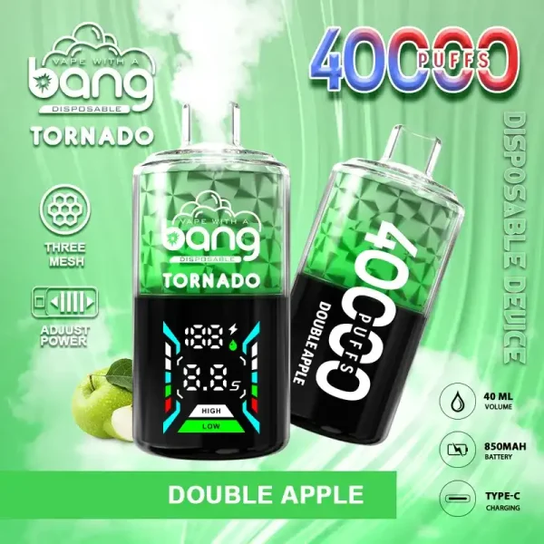 Bang Tornado 40K (40000) Puffs Large Smoke DTL Smart LED Display 0% 2% 3% 5% Nicotine 40mL E-liquid Disposable Vape 5 Bang Tornado 40K(40000) Puffs Large Smoke DTL Smart LED Display 0% 2% 3% 5% Nicotine 40mL E-liquid Disposable Vape