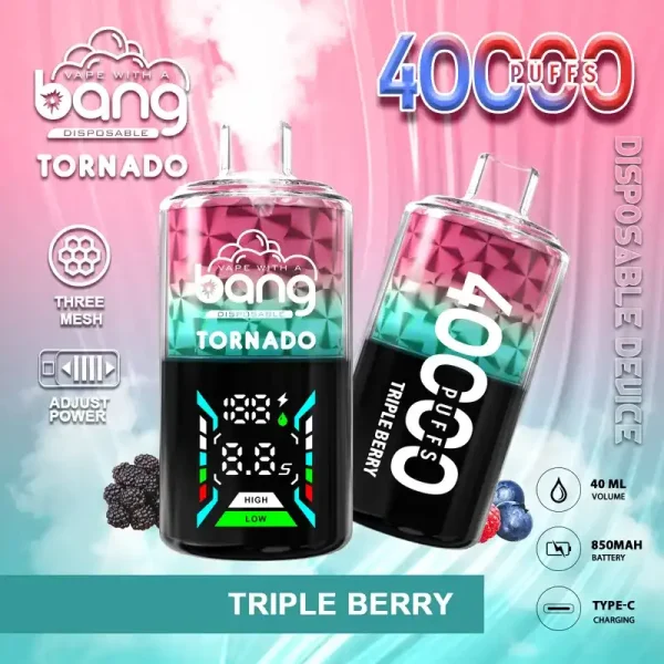 Bang Tornado 40K (40000) Puffs Large Smoke DTL Smart LED Display 0% 2% 3% 5% Nicotine 40mL E-liquid Disposable Vape 12 Bang Tornado 40K(40000) Puffs Large Smoke DTL Smart LED Display 0% 2% 3% 5% Nicotine 40mL E-liquid Disposable Vape