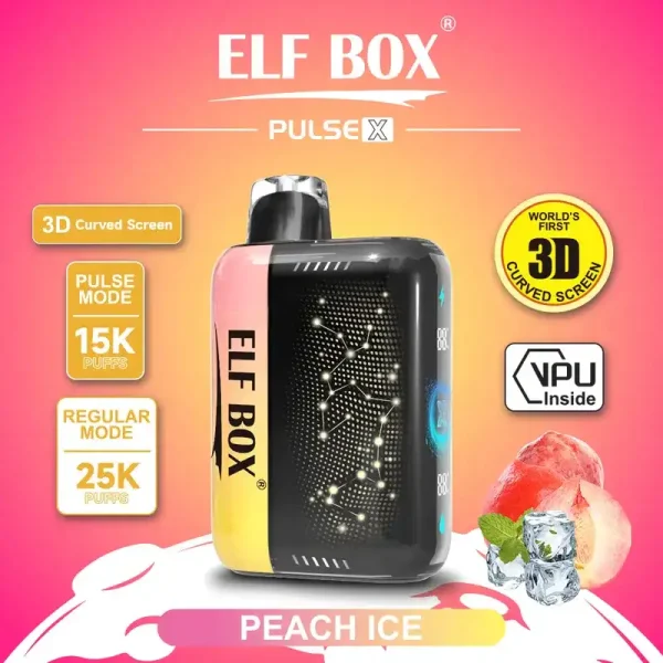 ELF BOX PULSE X 25k (25000) Puffs 3D Curved Screen 18ml E-liquid Beautiful Disposable Vape