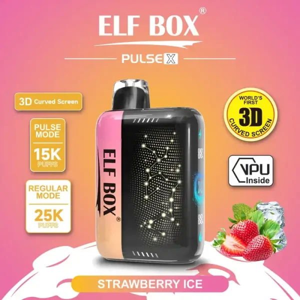 ELF BOX PULSE X 25k (25000) Puffs 3D Curved Screen 18ml E-liquid Beautiful Disposable Vape