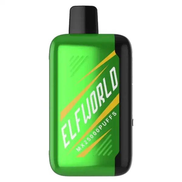 Elfworld MX25000 Puffs nicotine strengths: 0%, 2%, 3%, and 5% 3D LCD screen Display Disposable Vape