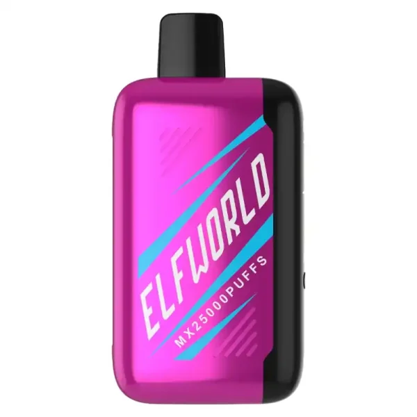 Elfworld MX25000 Puffs nicotine strengths: 0%, 2%, 3%, and 5% 3D LCD screen Display Disposable Vape