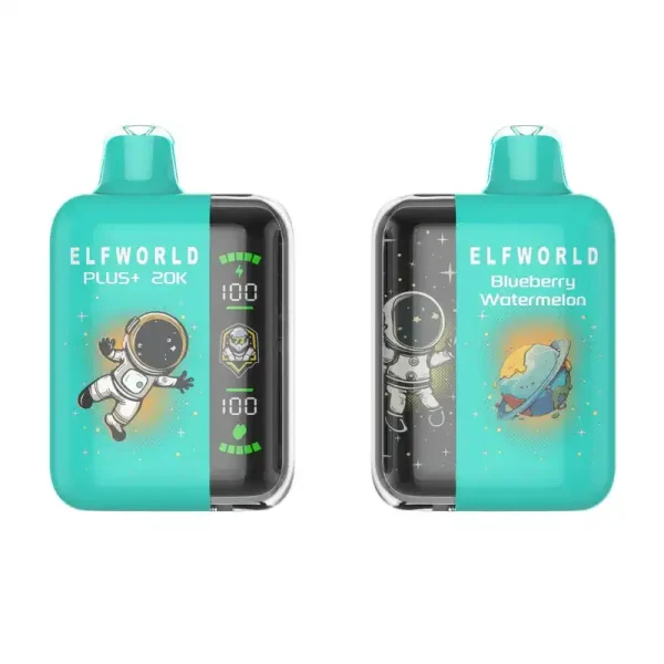 Elfworld PLUS 20000 Puffs nicotine strengths: 0%, 2%, 3%, and 5% LCD Screen Display 22ml e-liquid capacity Display Disposable Vape