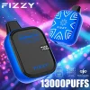 Fizzy Boom 13K (13000) Puffs 21ML E-liquid Mesh Coil LCD Screen 650mAh Rechargeable Battery 2 5% Nicotine Disposable Vape