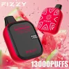 Fizzy Boom 13K (13000) Puffs 21ML E-liquid Mesh Coil LCD Screen 650mAh Rechargeable Battery 2 5% Nicotine Disposable Vape