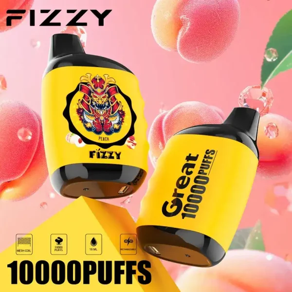Fizzy Great 10K (10000) Puffs 18ML E-liquid Mesh Coil 650 mAh Battery 2% 5% Nicotine 10flavors Disposable Vape