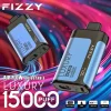 Fizzy Luxury 15K (15000) Puffs 22ML E-liquid Mesh Coil LCD Screen Adjustable Air Flow 15flavors 650mAh Rechargeable Battery 2% 5% Nicotine Disposable Vape