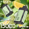 Fizzy Luxury 15K (15000) Puffs 22ML E-liquid Mesh Coil LCD Screen Adjustable Air Flow 15flavors 650mAh Rechargeable Battery 2% 5% Nicotine Disposable Vape