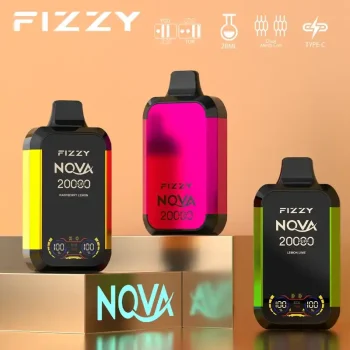 Home 32 Fizzy Nova 20K (20000) Puffs Dual Mesh Coil 28ML E-liquid LCD Screen 15flavors 850mAh Rechargeable Battery 2% 5% Nicotine Disposable Vape
