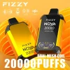 Fizzy Nova 20K (20000) Puffs Dual Mesh Coil 28ML E-liquid LCD Screen 15flavors 850mAh Rechargeable Battery 2% 5% Nicotine Disposable Vape