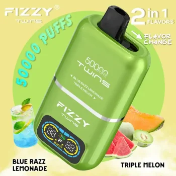 Home 24 Fizzy Twins 50K (50000) Puffs Dual Flavors 50ML E-liquid Mesh Coil 850 mAh Battery 2% 5% Nicotine LCD Screen Disposable Vape – A New Era in Vaping Innovation