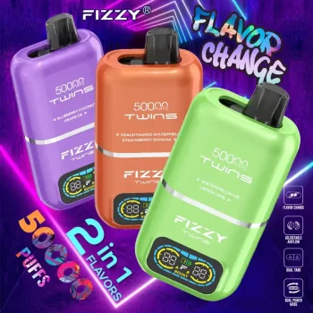 Fizzy Twins 50K (50000) Puffs Dual Flavors 50ML E-liquid Mesh Coil 850 mAh Battery 2% 5% Nicotine LCD Screen Disposable Vape – A New Era in Vaping Innovation