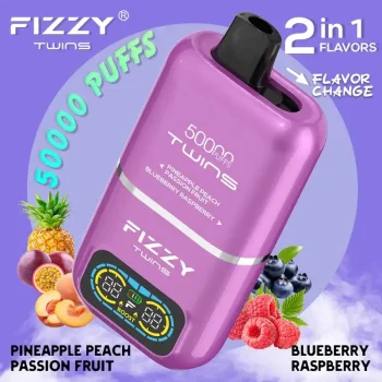Home 25 Fizzy Twins 50K (50000) Puffs Dual Flavors 50ML E-liquid Mesh Coil 850 mAh Battery 2% 5% Nicotine LCD Screen Disposable Vape – A New Era in Vaping Innovation