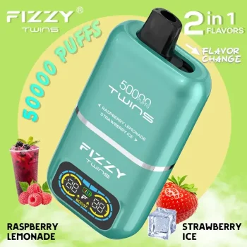 Fizzy Twins 50K (50000) Puffs Dual Flavors 50ML E-liquid Mesh Coil 850 mAh Battery 2% 5% Nicotine LCD Screen Disposable Vape – A New Era in Vaping Innovation