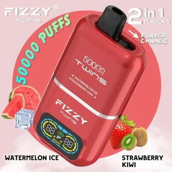 Fizzy Twins 50K (50000) Puffs Dual Flavors 50ML E-liquid Mesh Coil 850 mAh Battery 2% 5% Nicotine LCD Screen Disposable Vape – A New Era in Vaping Innovation