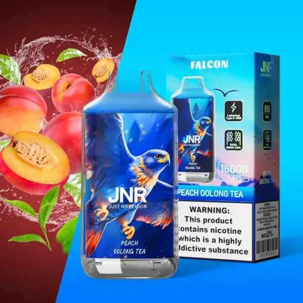 JNR Falcon Crystal 16K (16000) Puffs LED Display 2% 5% Nicotine 22ml E-liquid 850mAh Rechargeable Battery Disposable Vape
