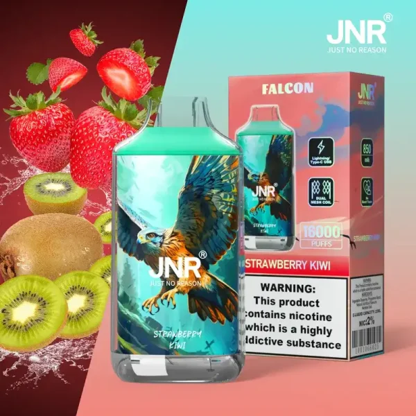 JNR Falcon Crystal 16K (16000) Puffs LED Display 2% 5% Nicotine 22ml E-liquid 850mAh Rechargeable Battery Disposable Vape