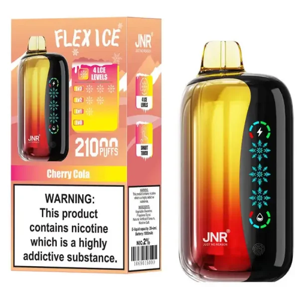 JNR Flex Ice 21K (21000) Puffs 0% 2% 5% Nicotine 26ml E-liquid 1000mAh Rechargeable Battery LED Display Disposable Vape 9 JNR Flex Ice 21K (21000) Puffs 0% 2% 5% Nicotine 26ml E-liquid 1000mAh Rechargeable Battery LED Display Disposable Vape