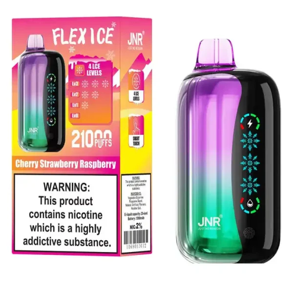 JNR Flex Ice 21K (21000) Puffs 0% 2% 5% Nicotine 26ml E-liquid 1000mAh Rechargeable Battery LED Display Disposable Vape 8 JNR Flex Ice 21K (21000) Puffs 0% 2% 5% Nicotine 26ml E-liquid 1000mAh Rechargeable Battery LED Display Disposable Vape