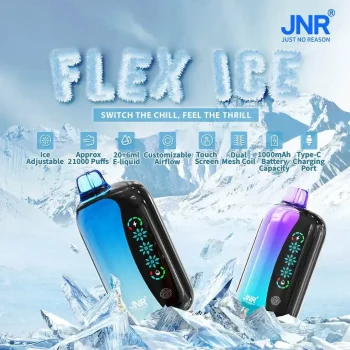 Home 19 JNR Flex Ice 21K (21000) Puffs 0% 2% 5% Nicotine 26ml E-liquid 1000mAh Rechargeable Battery LED Display Disposable Vape