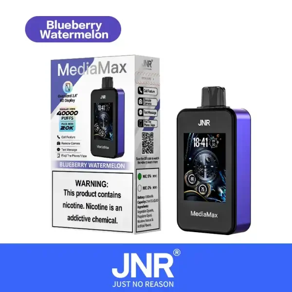 JNR Media Max 40K (40000) Puffs 2.4-Inch Large Screen And Phone Function 5% Nicotine 21mL E-liquid Disposable Vape