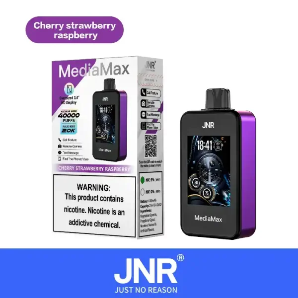 JNR Media Max 40K (40000) Puffs 2.4-Inch Large Screen And Phone Function 5% Nicotine 21mL E-liquid Disposable Vape