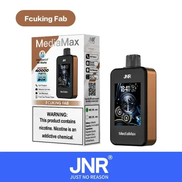 JNR Media Max 40K (40000) Puffs 2.4-Inch Large Screen And Phone Function 5% Nicotine 21mL E-liquid Disposable Vape