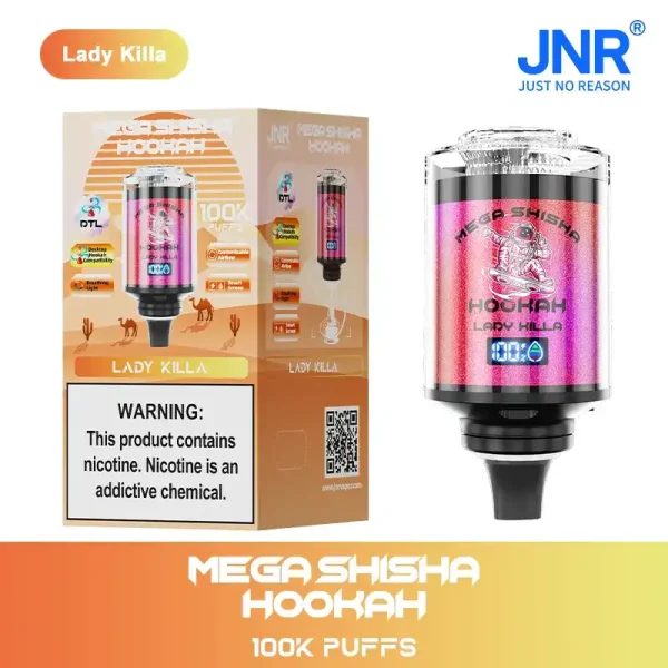 JNR Mega Shisha Hookah 100K (100000) Puffs 2% 5% Nicotine 2200mAh Rechargeable Battery Direct-to-Lung (DTL) Vaping 60mL E-liquid Ultimate Vape 6 JNR Mega Shisha Hookah 100K (100000) Puffs 2% 5% Nicotine 2200mAh Rechargeable Battery Direct-to-Lung (DTL) Vaping 60mL E-liquid Ultimate Vape