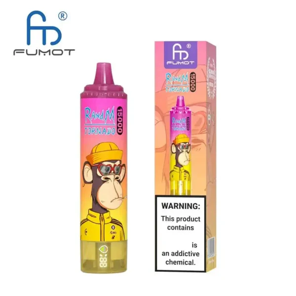 RandM Tornado 15K (15000) Puffs LED Display 25ml E-liquid 850mAh Rechargeable Battery 2% 5% Nicotine Disposable Vape