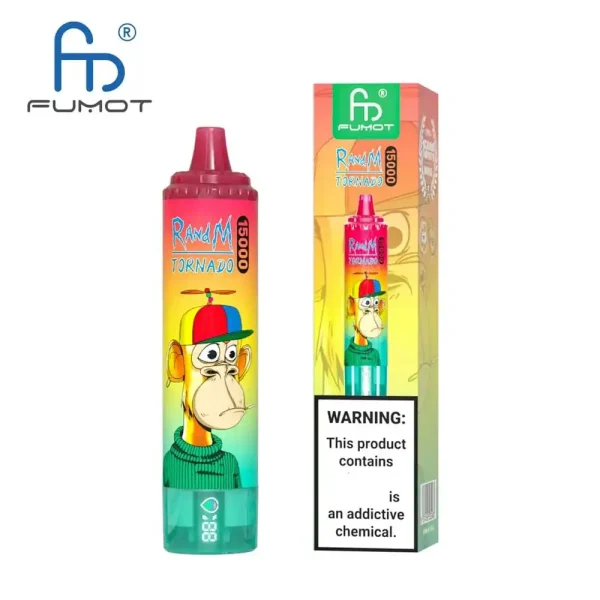 RandM Tornado 15K (15000) Puffs LED Display 25ml E-liquid 850mAh Rechargeable Battery 2% 5% Nicotine Disposable Vape