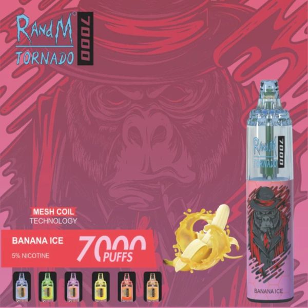 RandM Tornado 7K (7000) Puffs 14ml E-liquid 850mAh Battery 2% 5% Nicotine Rechargeable (type-C) Disposable Vape