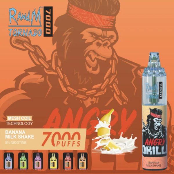 RandM Tornado 7K (7000) Puffs 14ml E-liquid 850mAh Battery 2% 5% Nicotine Rechargeable (type-C) Disposable Vape